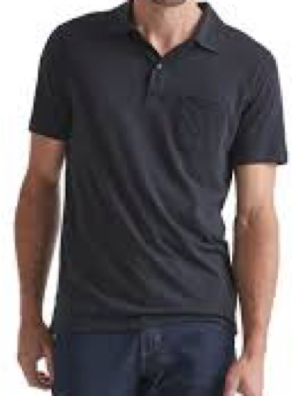DU/ER Men's Black Short-Sleeve Lightweight Pocket Polo Shirt S